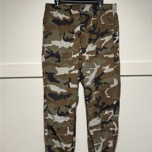 Nike Jordan MVP Men's L Camo Pants FZ3529-380 Light Olive/Sail NEW